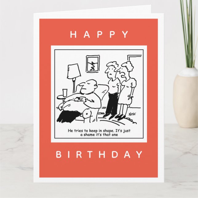 Husband behalte gerne in Form Cartoon Karte (Vorderseite)