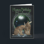 Husband Birthday Card - Hoppy Birthday With Rabbit Karte<br><div class="desc">Husband Birthday Card - Hoppy Birthday With Rabbit</div>