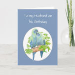 Husband Birthday Niedlich Cuddling Parrot Couple Karte<br><div class="desc">Husband Birthday Niedlich Cuddling Parrot Couple</div>