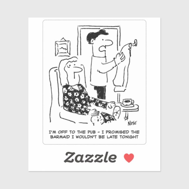 Husband Blätter House für den Pub Cartoon. Aufkleber (Blatt)