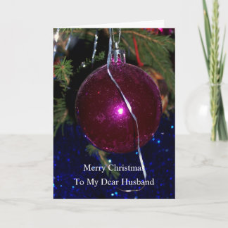 Husband Christmas Card Red Bauble Design Feiertagskarte
