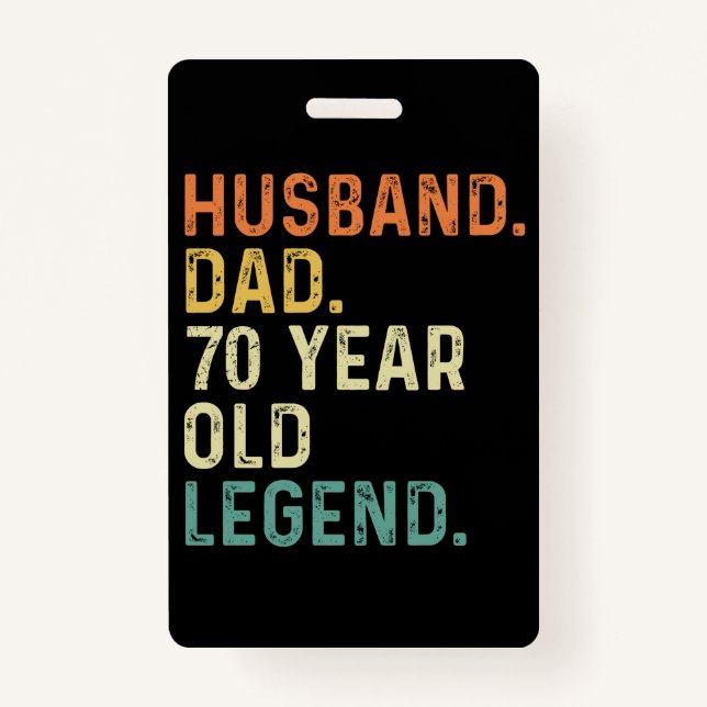 Husband dad 70 Year old legend 70th birthday men Ausweis (Vorderseite)