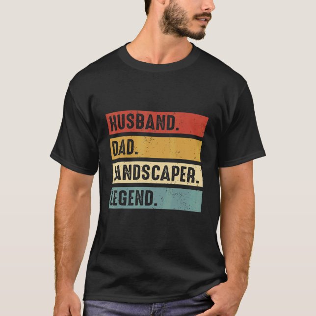 Husband Dad Landscaper Lawn Care Landscaping Fathe T-Shirt (Vorderseite)