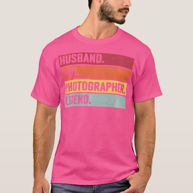 Husband Dad Photographer Legend Funny Photography T-Shirt (Vorderseite)