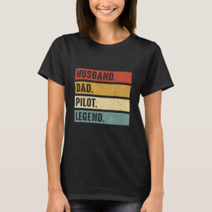 Husband Dad Pilot Legend Airplane Aviation Dad Fat T-Shirt
