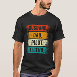 Husband Dad Pilot Legend Airplane Aviation Dad Fat T-Shirt