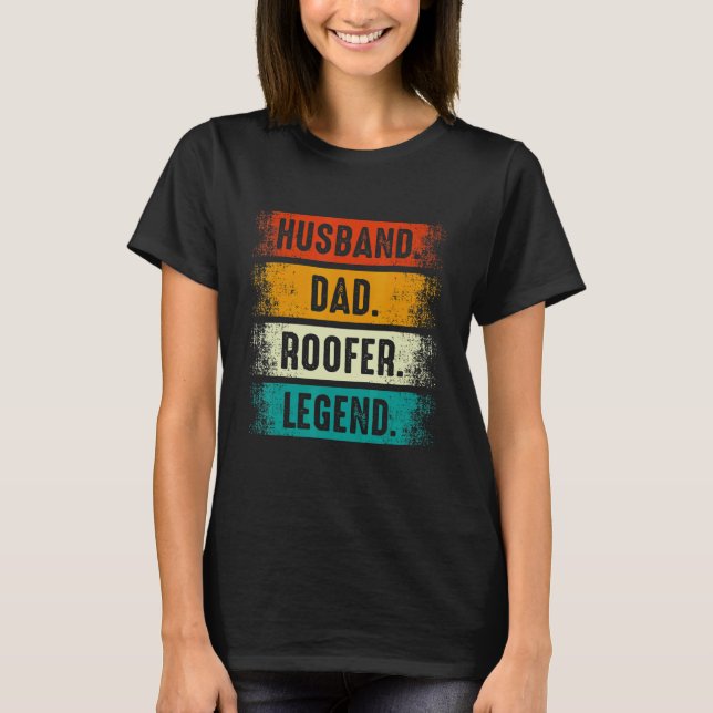 Husband Dad Roofer   Roofing Fathers Day Mens T-Shirt (Vorderseite)