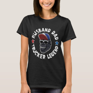 Husband Dad Trucker Legend Father's Day Gorilla Tr T-Shirt