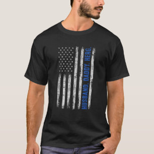 Husband Daddy Hero Blue Line Polizeichef Vater Fa T-Shirt