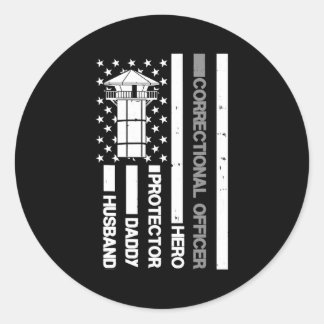 Husband Daddy Protector Correctional Officer Dad Runder Aufkleber