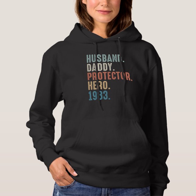 Husband Daddy Protector Hero Bester Vater seit 198 Hoodie (Vorderseite)