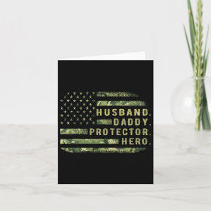 Husband Daddy Protector Hero Fathers Day Camouflag Karte