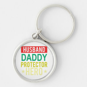 Husband Daddy Protector Hero Fathers Day Funny Gif Schlüsselanhänger