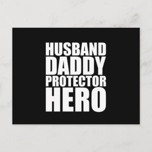 Husband Daddy Protector Hero Fathers Day Postkarte