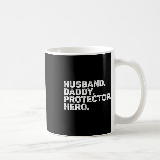 Husband Daddy Protector Hero Funny Vater Pater Vin Kaffeetasse (Rechts)