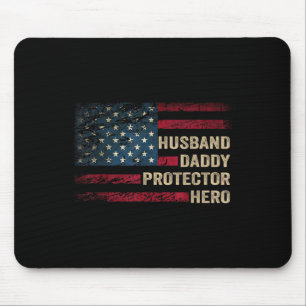 Husband Daddy Protector Hero störte US-Flagge F Mousepad
