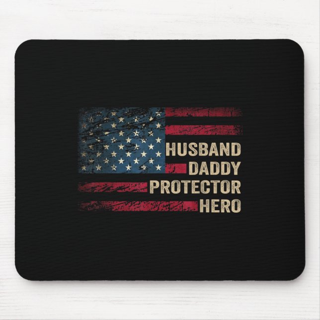 Husband Daddy Protector Hero störte US-Flagge F Mousepad (Vorne)