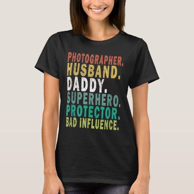 Husband Daddy Superhero Protector Fun T-Shirt (Vorderseite)