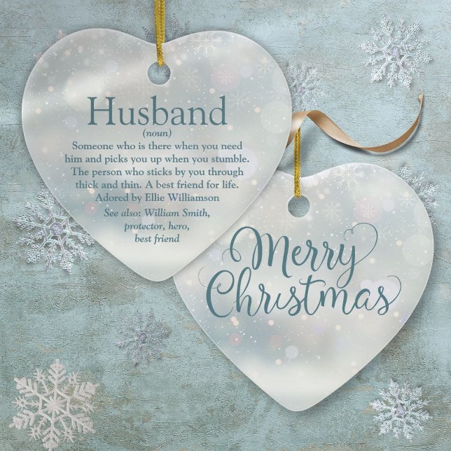 Husband Definition Frohe Weihnachtsfeiertage Keramik Ornament (Husband Definition Merry Christmas Holidays Ceramic Ornament)