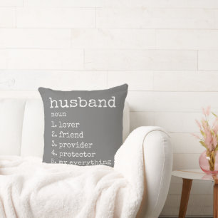 Husband Definition Jubiläum Geschenkkissen Grau Kissen