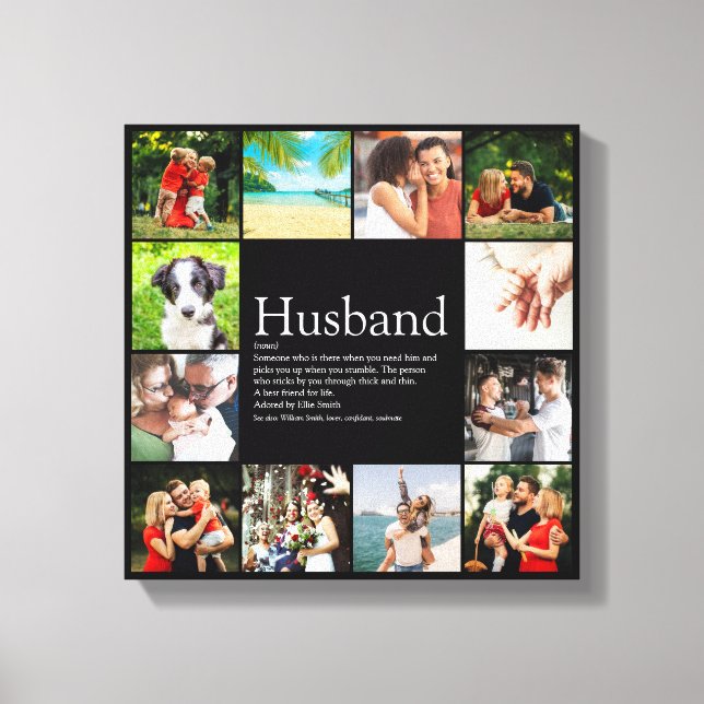 Husband Definition Quote Foto Collage Leinwanddruck (Vorderseite)