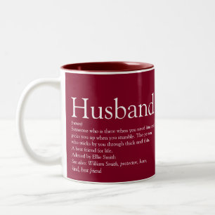 Husband Definition Quote Modernes Burgund Zweifarbige Tasse