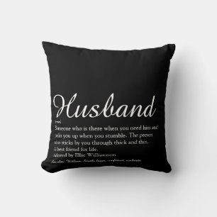 Husband Definition Skript Modernes Schwarz-Weiß Kissen