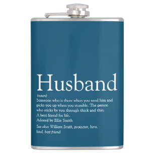 Husband Definition Sprichwort Modernes Cooles Blau Flachmann