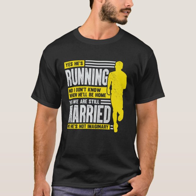 Husband Ehefrau Marathon Running für eine Runner-E T-Shirt (Vorderseite)