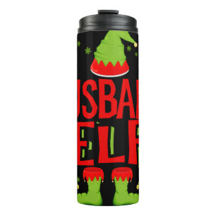 Husband Elf Matching Familie Weihnachten Thermosbecher