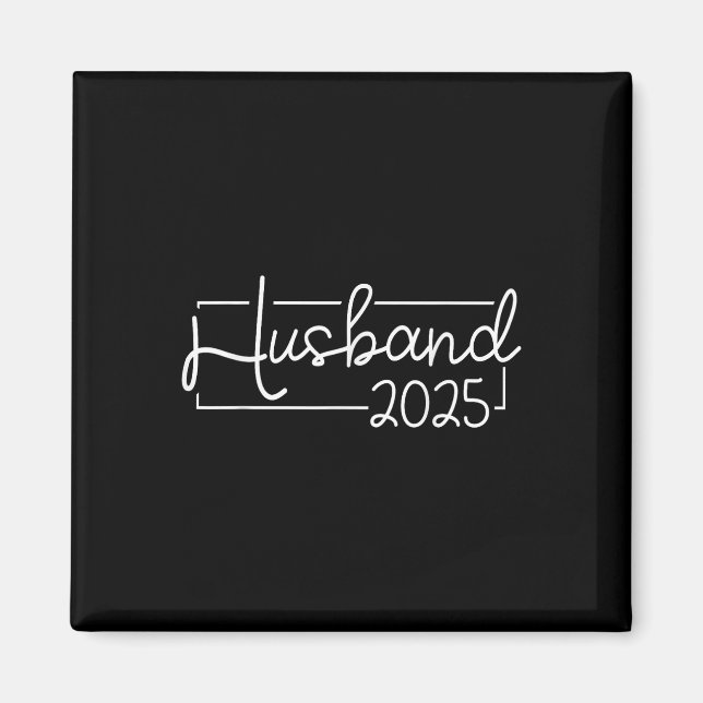 Husband Est 2025 Just Married Hubby Wedding Gettin Magnet (Vorne)