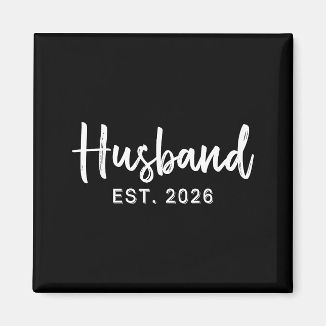 Husband Est 2026 Hubby Just Married Honeymoon Wedd Magnet (Vorne)