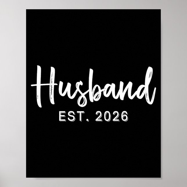 Husband Est 2026 Hubby Just Married Honeymoon Wedd Poster (Vorne)