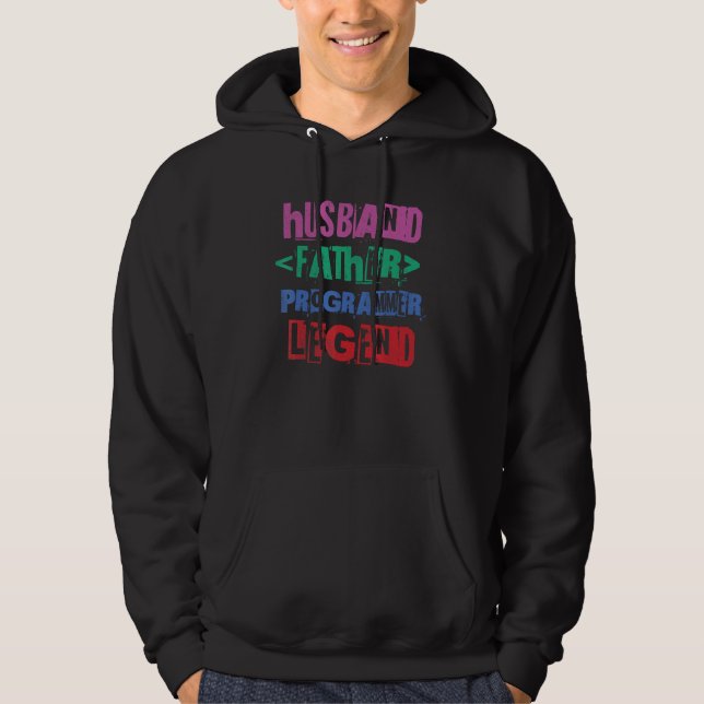 Husband Father Programmer Legend Computer Coding C Hoodie (Vorderseite)