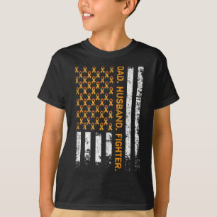 Husband Fighter Ribbon US Flag Leukämie Bewusstsei T-Shirt