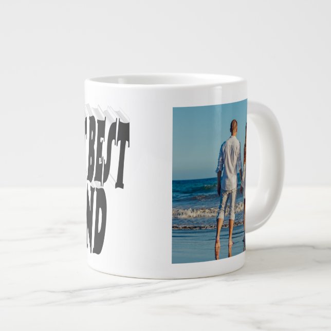 Husband-Foto mit schwarzem Text Jumbo-Tasse (Vorderseite Rechts)