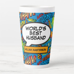 Husband Fun Cool farbiges Comic Typografisch Milchtasse