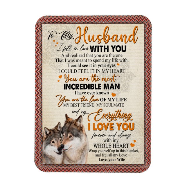 Husband-Geschenk | Brief an meinen Mann aus der Eh Magnet (Vertikal)
