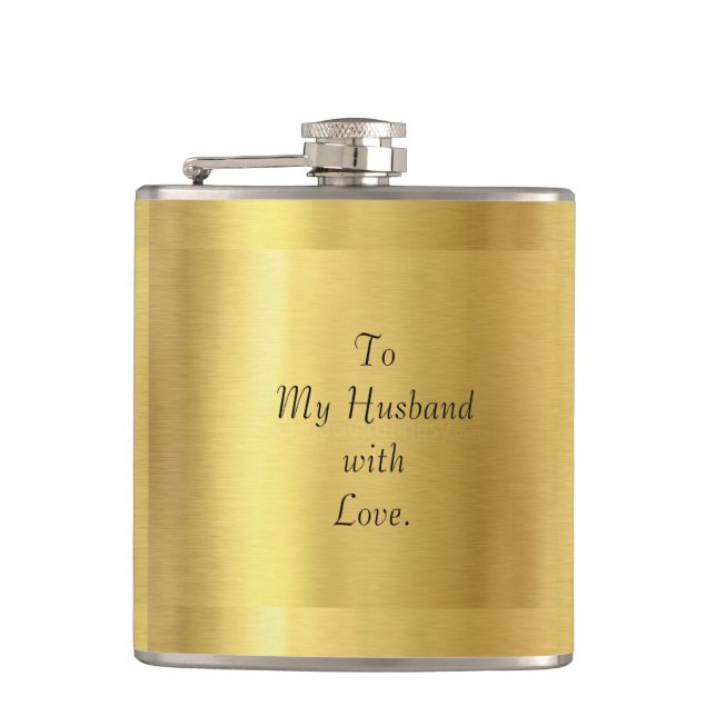 Husband Gold Flask Flachmann (Vorderseite)