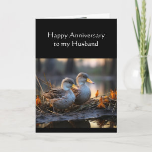 Husband Happy Anniversary Wasservögel Enten Karte