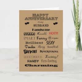 Husband Happy Anniversary Worte des Loses Karte