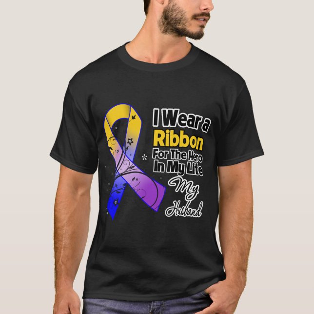 Husband Hero in My Life Blase Cancer T-Shirt (Vorderseite)