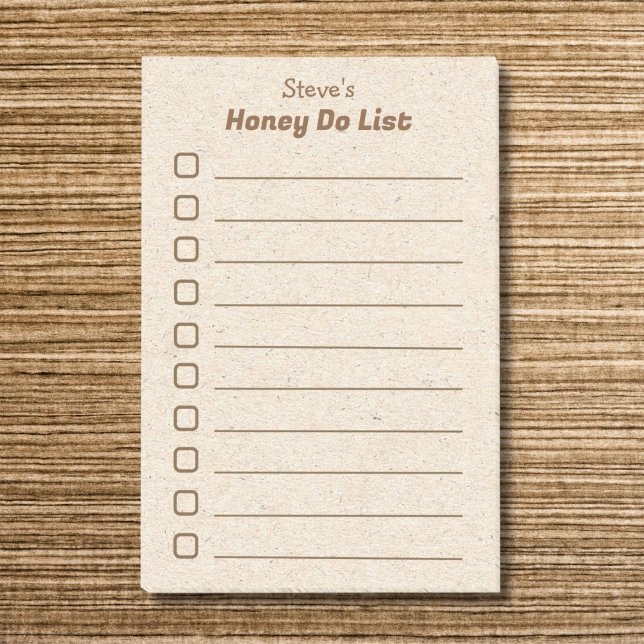 Husband Honey Do List Post-it Klebezettel (To do list notepad for dad with personalized name.)