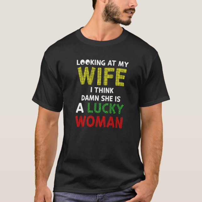 Husband Hubby meine Ehefrau ist eine glückliche Fr T-Shirt (Vorderseite)