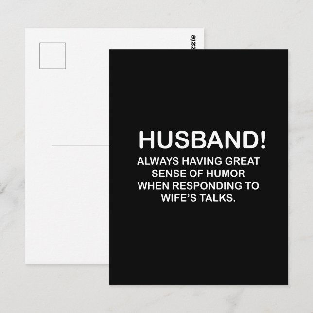Husband Hubby Quote Funny Husband Postkarte (Vorne/Hinten)
