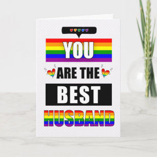 Husband I Liebe You Typografy LGBTQ Rainbow Karte