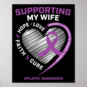 Husband Ich trage Lila für meine Ehefrau Epilepsie Poster