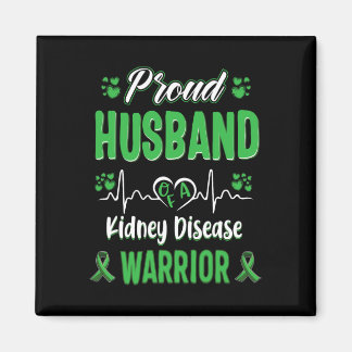 Husband Kidney Disease Warrior Awareness Ribbon Gr Magnet