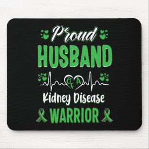 Husband Kidney Disease Warrior Awareness Ribbon Gr Mousepad