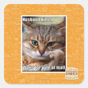 Husband Kitteh Quadratischer Aufkleber